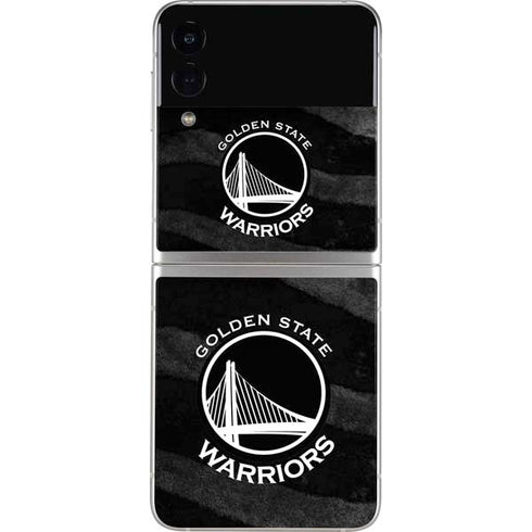 NBA Golden State Warriors Black Animal Print Galaxy Z Flip4 5G Skin